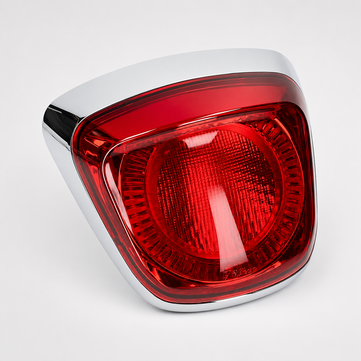 Premium LED rear tail light for Vespa Primavera and Sprint scooters displayed in multiple studio angles, close-up details, installed rear view, illuminated LED, and product housing on a clean white background.