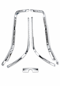 Dar Vespa Primavera & Sprint Chrome Trim Kit – 5 Pieces Front Leg Shield Molding chrome trim kit 5 pieces front leg shield molding set