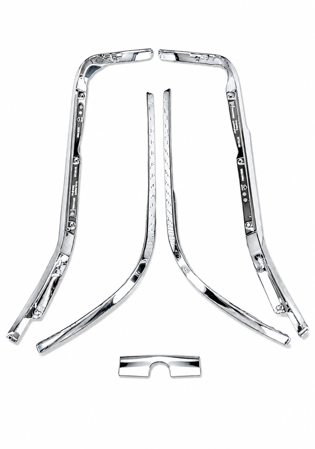 Dar Vespa Primavera & Sprint Chrome Trim Kit – 5 Pieces Front Leg Shield Molding chrome trim kit 5 pieces front leg shield molding set